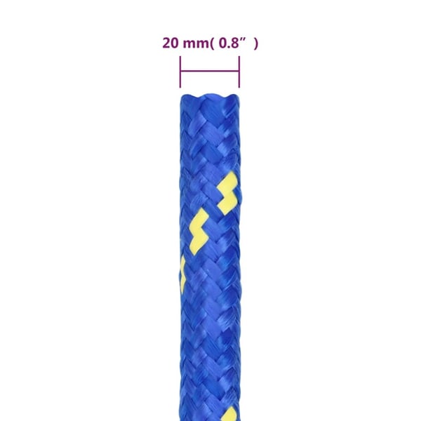 vidaXL Veneköysi sininen 20 mm 25 m polypropeeni