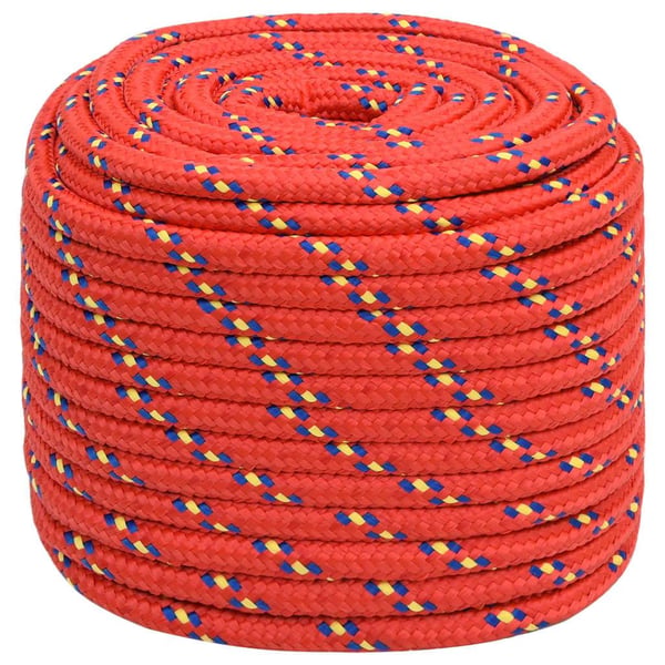 vidaXL Båttau rød 18 mm 25 m polypropylen