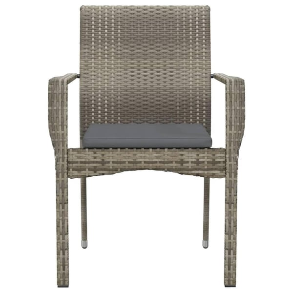vidaXL havestole med hynder 4 stk. polyrattan grå