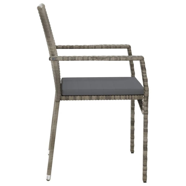 vidaXL havestole med hynder 4 stk. polyrattan grå