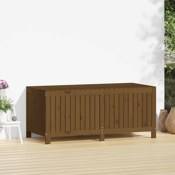 vidaXL Förvaringslåda honungsbrun 147x68x64 cm massiv furu