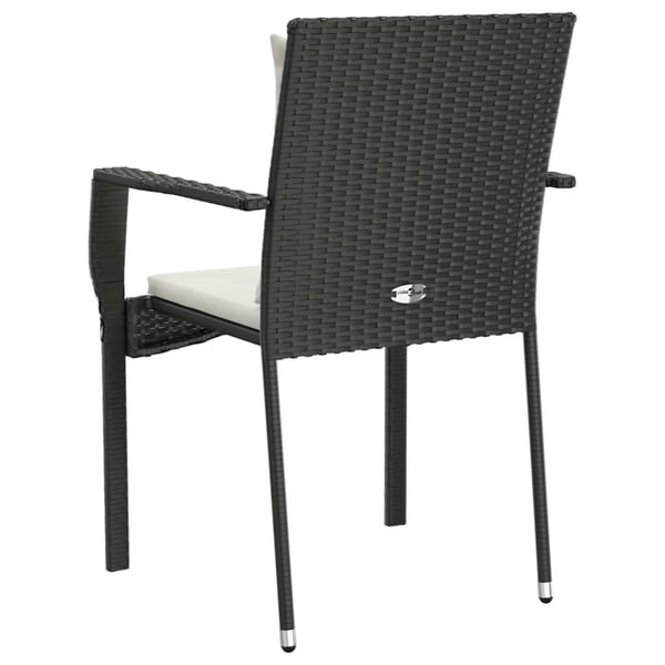 vidaXL havestole med hynder 4 stk. polyrattan sort