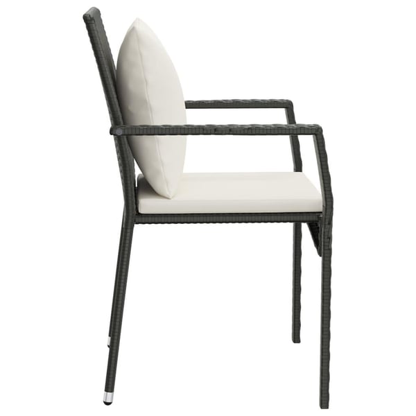 vidaXL havestole med hynder 4 stk. polyrattan sort
