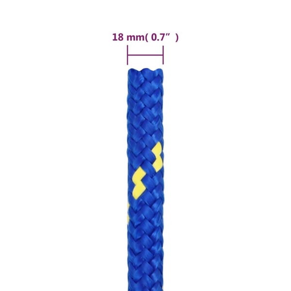 vidaXL Båttau blå 18 mm 25 m polypropylen