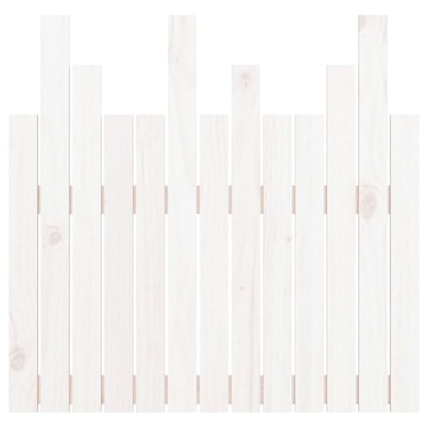 vidaXL Veggmontert sengegavl hvit 82,5x3x80 cm heltre furu