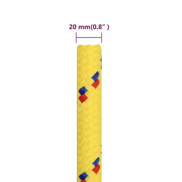 vidaXL Båttau gul 20 mm 100 m polypropylen