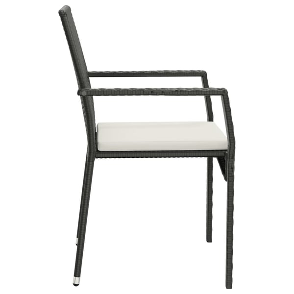 vidaXL havestole med hynder 2 stk. polyrattan sort