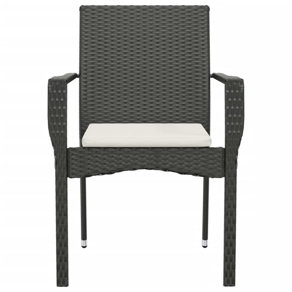 vidaXL havestole med hynder 2 stk. polyrattan sort