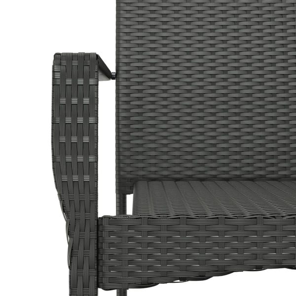 vidaXL havestole med hynder 2 stk. polyrattan sort
