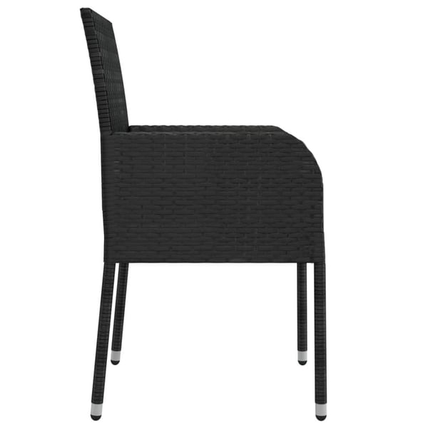 vidaXL havestole med hynder 4 stk. polyrattan sort