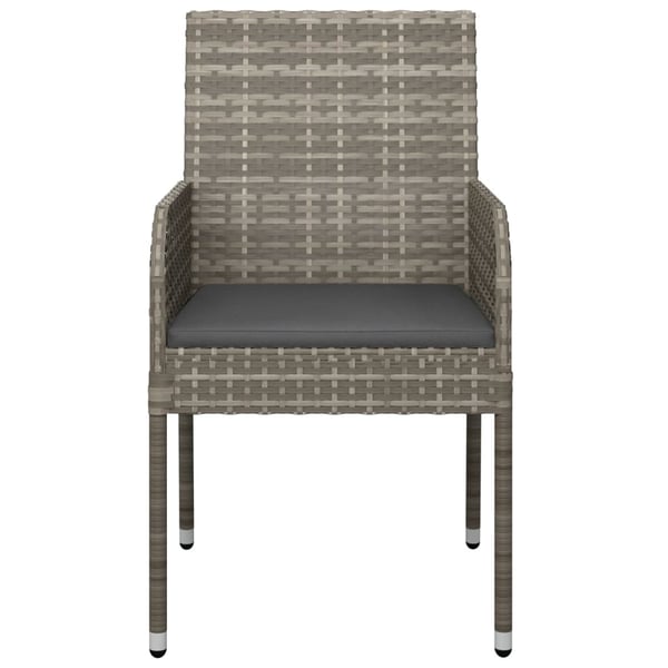 vidaXL havestole med hynder 4 stk. polyrattan grå