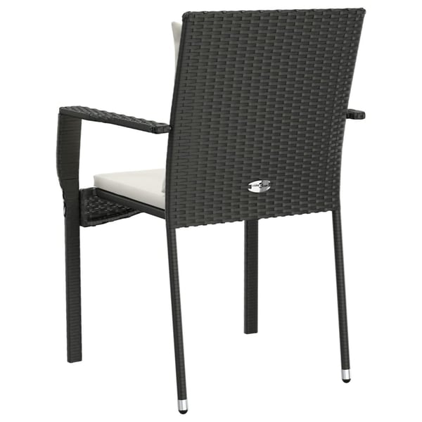 vidaXL havestole med hynder 2 stk. polyrattan sort