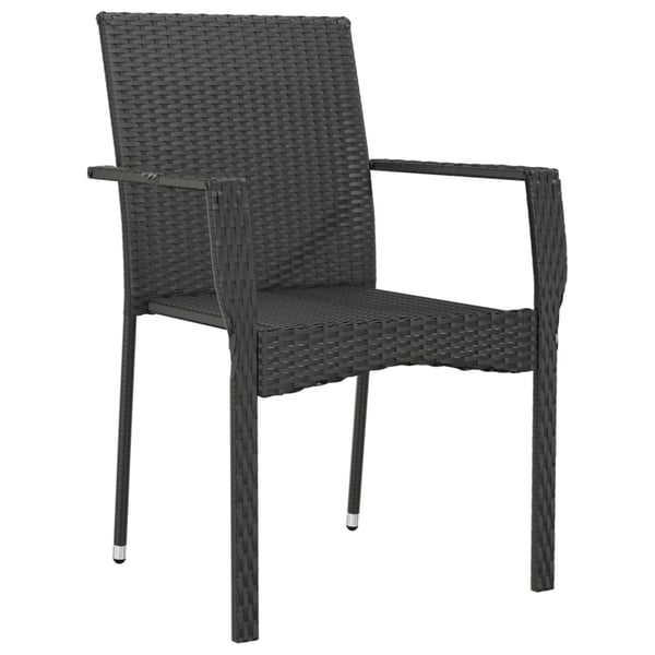 vidaXL havestole med hynder 2 stk. polyrattan sort