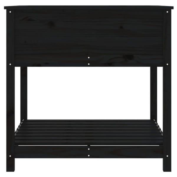 vidaXL Plantekasse med hylle hvit 82,5x82,5x81 cm heltre furu