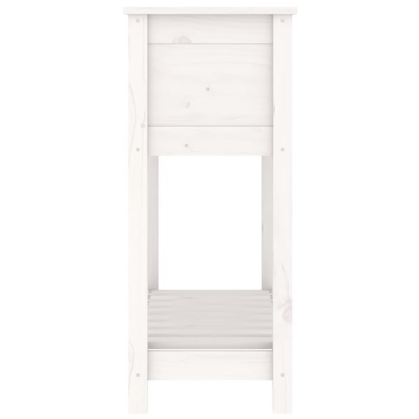 vidaXL plantekasse med hylde 82,5x34,5x81 cm massivt fyrretræ hvid