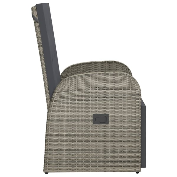 vidaXL havestole med hynder 2 stk. polyrattan grå