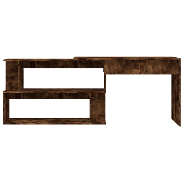 vidaXL Hjørnepult røkt eik 200x50x76 cm konstruert tre