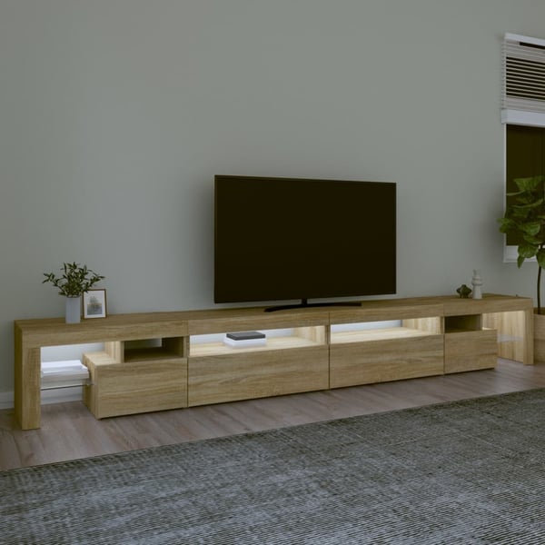 vidaXL TV-benk med LED-lys sonoma eik 290x36,5x40 cm