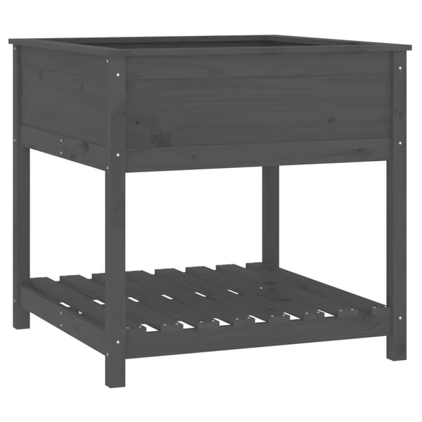 vidaXL Kukkalaatikko hyllyllä harmaa 82,5x82,5x81 cm täysi mänty