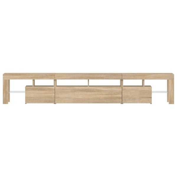 vidaXL TV-benk med LED-lys sonoma eik 230x36,5x40 cm