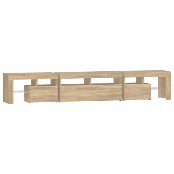 vidaXL TV-benk med LED-lys sonoma eik 230x36,5x40 cm