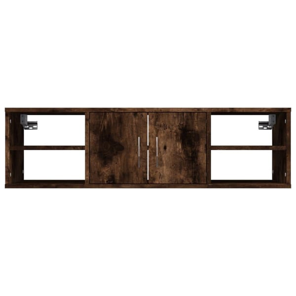 vidaXL væghylde 102x30x29 cm konstrueret træ røget eg
