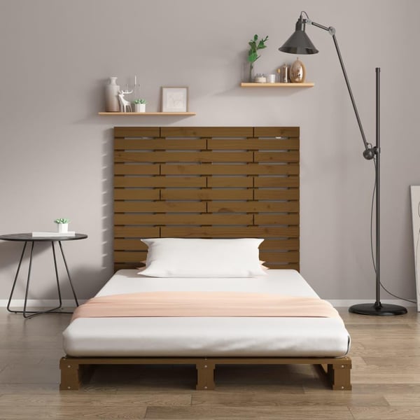 vidaXL Veggmontert hodegavl honningbrun 96x3x91,5 cm heltre furu