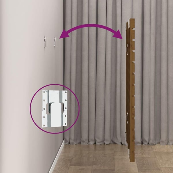 vidaXL Veggmontert hodegavl honningbrun 166x3x91,5 cm heltre furu