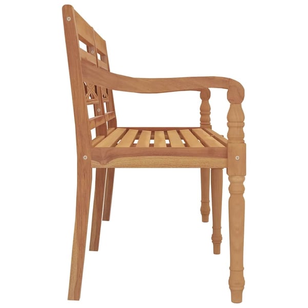 vidaXL Batavia-bænk 150 cm massivt teaktræ