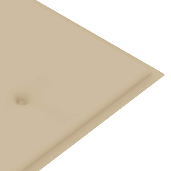 vidaXL Batavia-bænk med beige hynde 150 cm massivt teaktræ