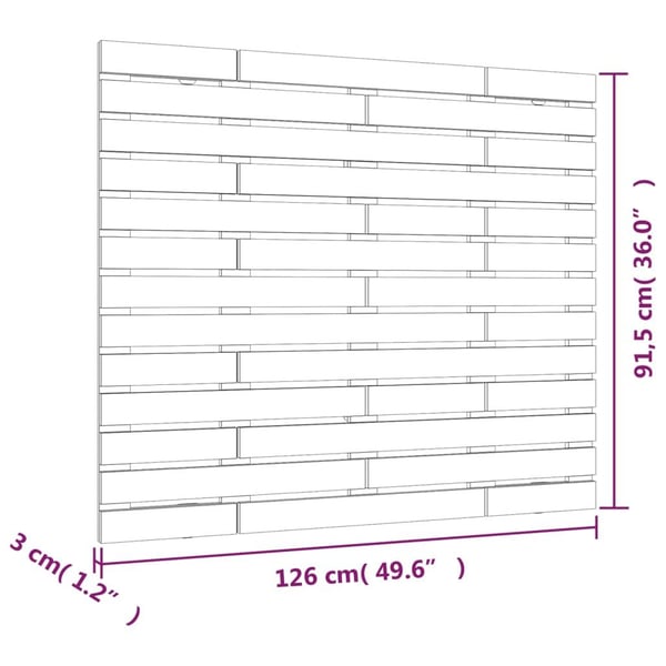 vidaXL Veggmontert sengegavl svart 126x3x91,5 cm heltre furu