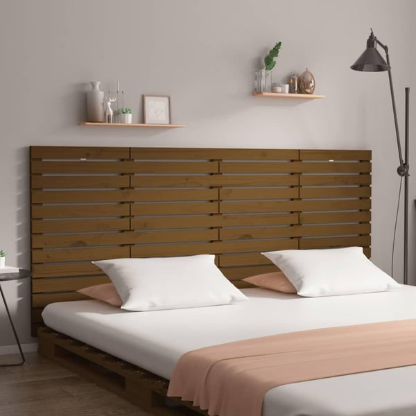 vidaXL Veggmontert hodegavl honningbrun 156x3x91,5 cm heltre furu