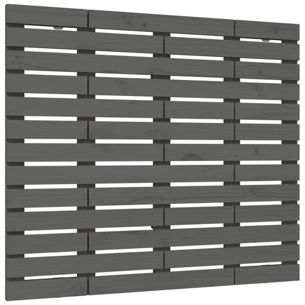 vidaXL Veggmontert hodegavl grå 141x3x91,5 cm heltre furu