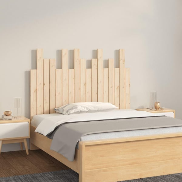 vidaXL Sängynpääty seinälle 108x3x80 cm täysi mänty