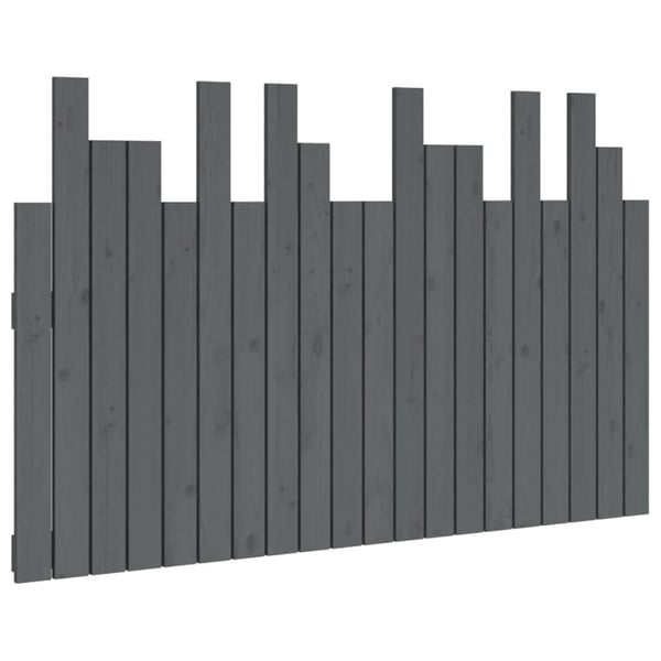vidaXL Veggmontert hodegavl grå 127,5x3x80 cm heltre furu