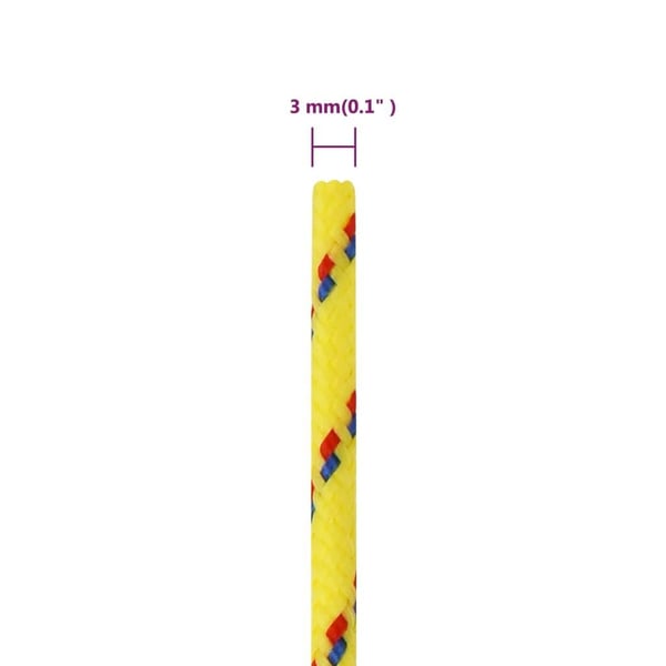 vidaXL Båttau gul 3 mm 25 m polypropylen
