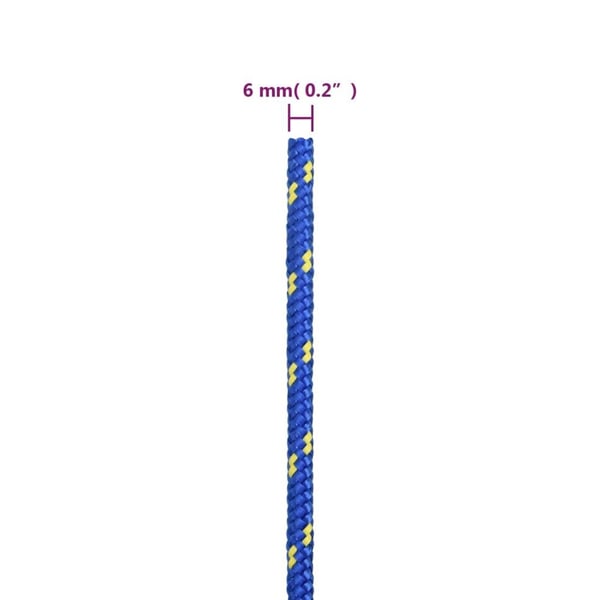 vidaXL Båttau blå 6 mm 25 m polypropylen