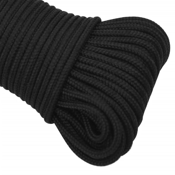 vidaXL Båttau helsvart 3 mm 25 m polypropylen