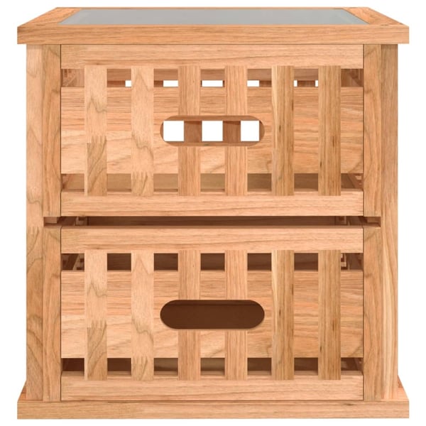 vidaXL sengebord 34x34x34 cm massivt valnøddetræ