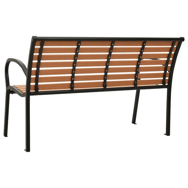 vidaXL havebænk 116 cm stål og WPC sort og brun