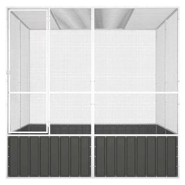 vidaXL fuglebur 213,5x217,5x211,5 cm galvaniseret stål antracitgrå