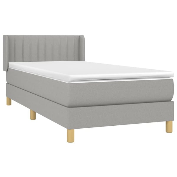 vidaXL kontinentalseng med madras 90x190 cm stof lysegrå