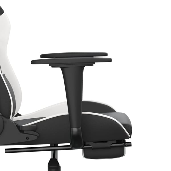 vidaXL gamingstol m. massagefunktion og fodstøtte kunstlæder sort hvid