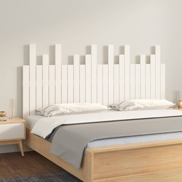vidaXL sengegavl 159,5x3x80 cm massivt fyrretræ hvid