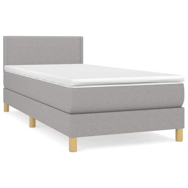vidaXL kontinentalseng med madras 90x190 cm stof lysegrå