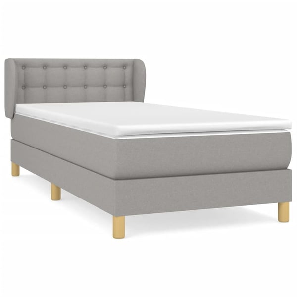 vidaXL kontinentalseng med madras 90x190 cm stof lysegrå