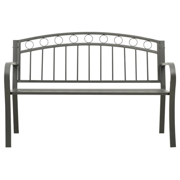 vidaXL Puutarhapenkki harmaa 120 cm teräs