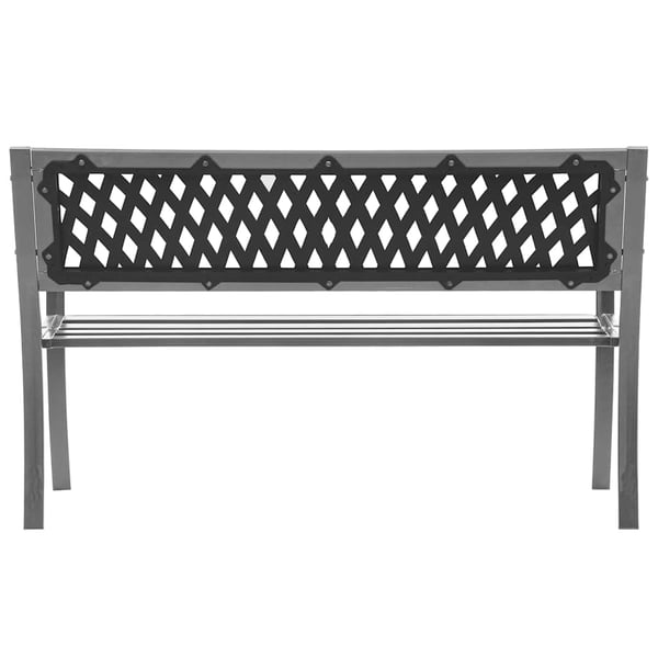 vidaXL Hagebenk svart 120 cm stål