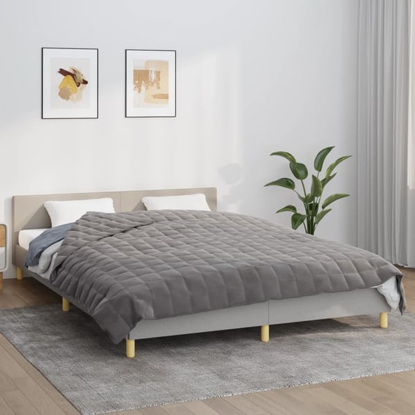 vidaXL tyngdetæppe 220x240 cm 15 kg stof grå
