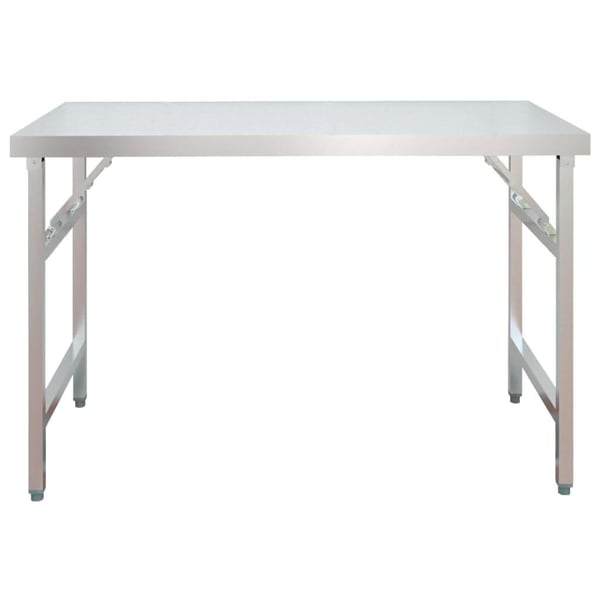 vidaXL Arbeidsbord for kjøkken overhylle 120x60x145 cm rustfritt stål